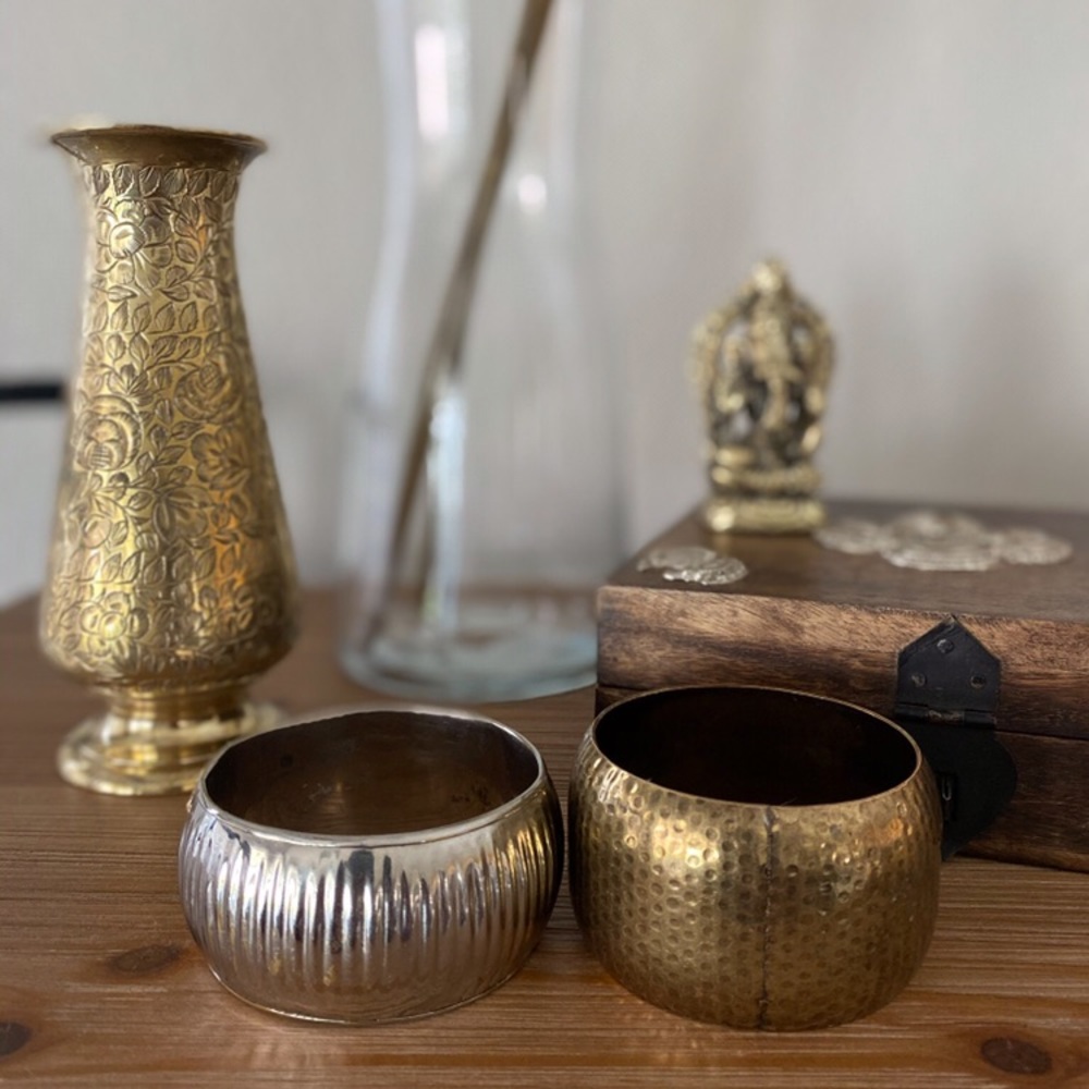 Vintage Brass and Silver Bangle - bundle
